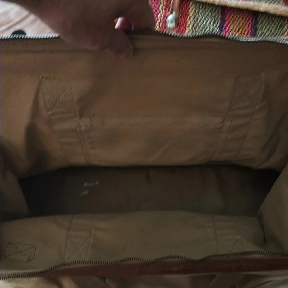 Vintage Khaki and Brown Men's Bag